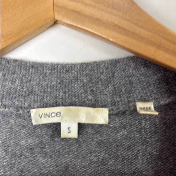 Vince Grey Cashmere Cardigan Sweater Open Front Knit Size Small - Picture 2 of 9